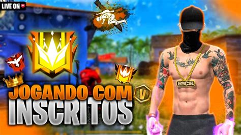 FREE FIRE AO VIVO PRÓXIMA PATENTE ELITE JOGANDO INSCRITOS