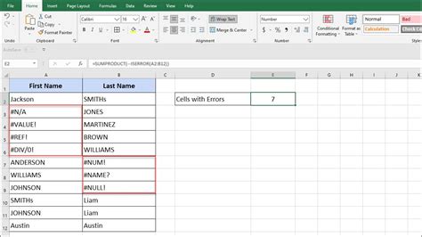 How To Count Cells With Errors Excelnotes