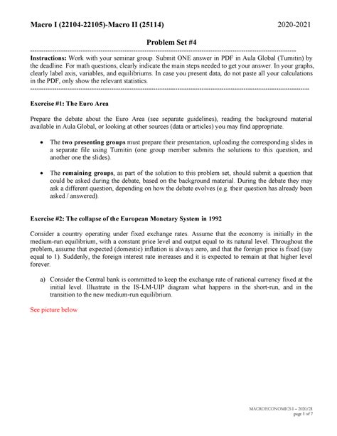 Problem Set Solution Macroeconomics I Page Of Macro I