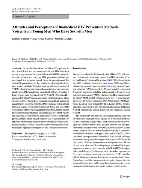 Pdf Attitudes And Perceptions Of Biomedical Hiv Prevention Methods