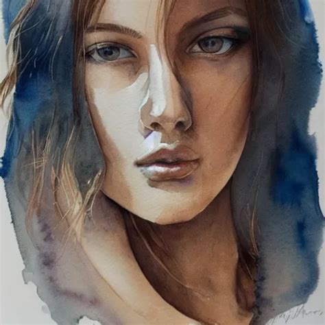 Watercolor Art On Paper Leo Girl Portrait Highly Stable Diffusion