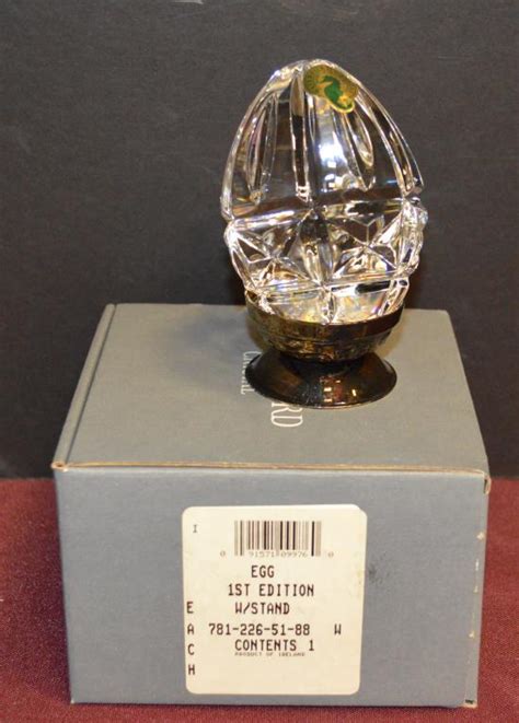 3 Waterford Crystal Eggs Wstandsandboxes 1990 1992