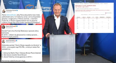 Tusk Chce Komisji Ds Afery Ta Mowej Wcze Niej Pos Owie Po Byli