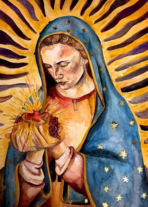 Our Lady Of Guadalupe Modern Guadalupe Catholic Art Etsy