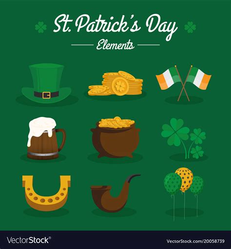 Stpatricks Day Signs And Icons Collection Vector Image