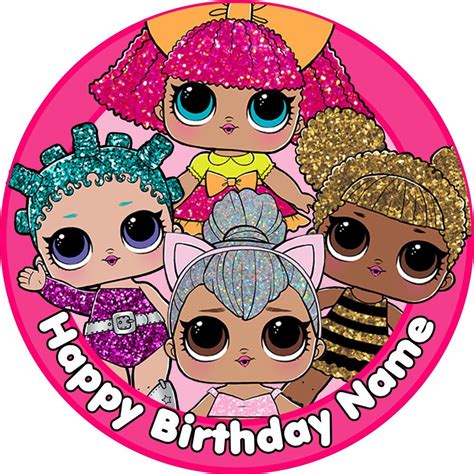 Edible Lol Surprise Dolls Birthday Party Cake Topper Wafer Paper