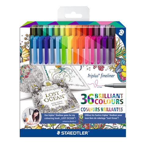 Staedtler Triplus Fineliner 36 Pack Color Chart Featuring an ergonomic ...