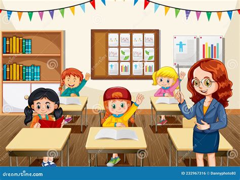 Students In Classroom Animated