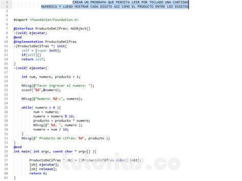 Poo Objective C Multiplicacion De Digitos Tutorias Co