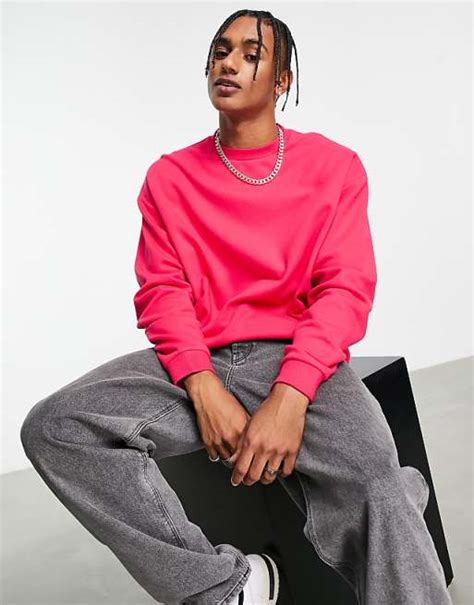 Asos Design Oversize Sweatshirt In Rosa Asos