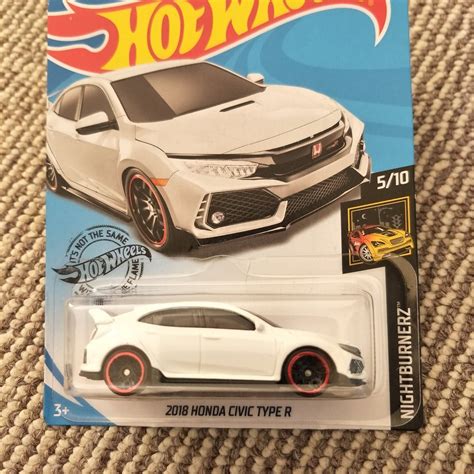 Hot Wheels 2018 Honda Civic Type R White Night Burnerz Long Etsy España