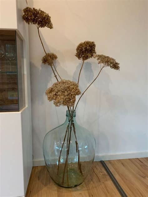 Weinballon Weinflaschen Trockenblumen Moderndesign Nature Vase Glas