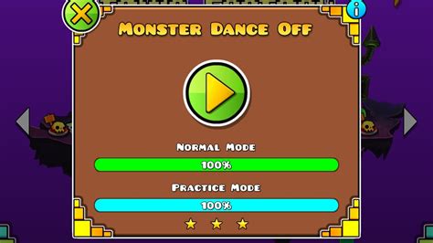 Geometry Dash World Walkthrough Level Monster Dance Off Youtube