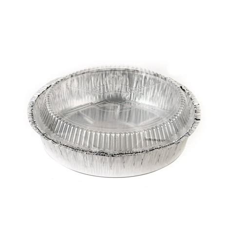 6 Inch Disposable Round Aluminum Foil Take-Out Pans with Plastic Lids Set - Disposable Tin ...