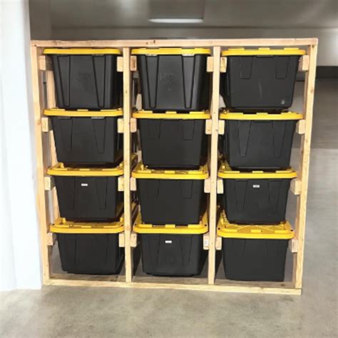 27 Gallon Tote Storage Rack Plans In Multiple Size Options Garage