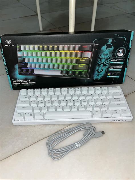 Aula Keys Hot Swappable Rgb Backlit Mechanical Keyboard Red Switch Detachable Type C Wired