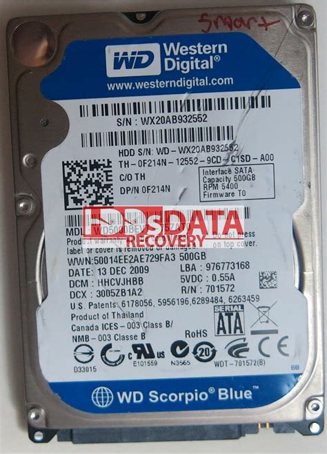 Amazon.com: WESTERN DIGITAL WD5000BEVT-75ZAT0 DCM HHCVJHBB 500GB ...