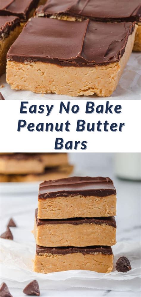 Easy No Bake Peanut Butter Bars Peanut Butter Desserts Easy Peanut