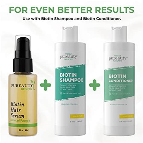 Pureauty Naturals Biotin Hair Growth Serum Advanced Regrowth Vitamins For Healthy Strong Hair