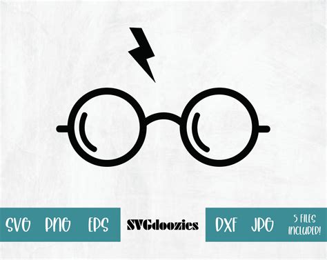 Harry Potter Glasses Lightning Bolt Svg Pop Culture Ron Etsy