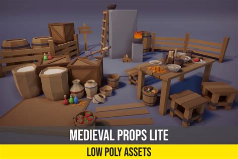 Low Poly Simple Medieval Props 3d Props Unity Asset Store