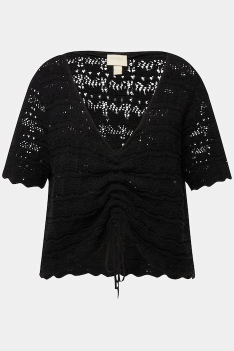 Eco Cotton Short Sleeve Openwork Bolero Bolero Cardigans