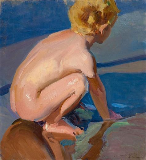 Joaquin Sorolla Soroya B B Accroupi Plage Valence Cm