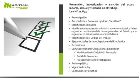 Acoso Laboral Sexual Y Violencia En El Trabajo Ley 21643 2024 Pdf