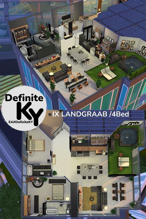 IX LANDGRAAB 4Bed Apartment DefiniteKY Sims Freeplay Houses Sims 4