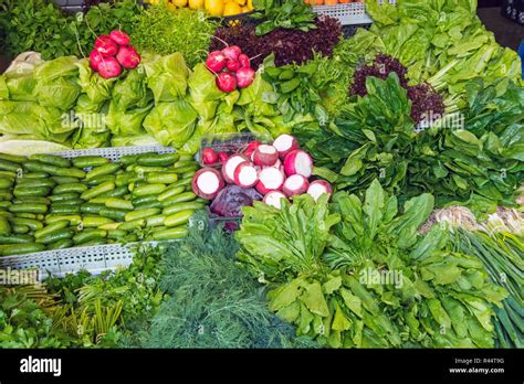 Lettuce And Herbs On A Market In Istanbul Stock Photo Alamy