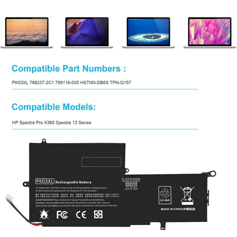 PK03XL 788237 2C1 Spare Battery For HP Spectre Pro X360 13 4000 13