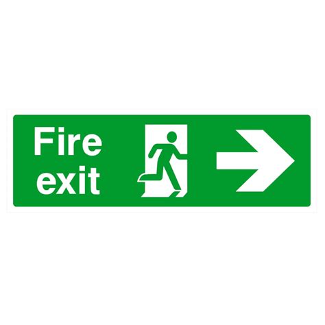 Fire Exit Arrow Right Sign Custom Engraving And Digital Print York