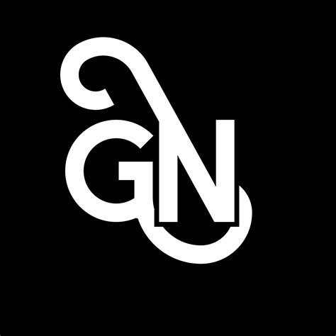 Dise O De Logotipo De Letra Gn Sobre Fondo Negro Concepto De Logotipo