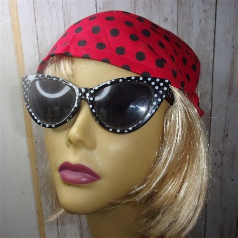 Red Polka Dot Head Scarf Etsy