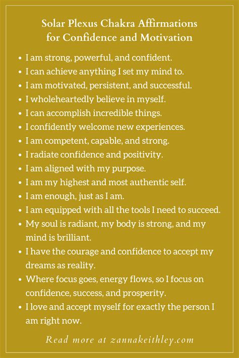 35 Solar Plexus Chakra Affirmations For Confidence And Motivation Artofit