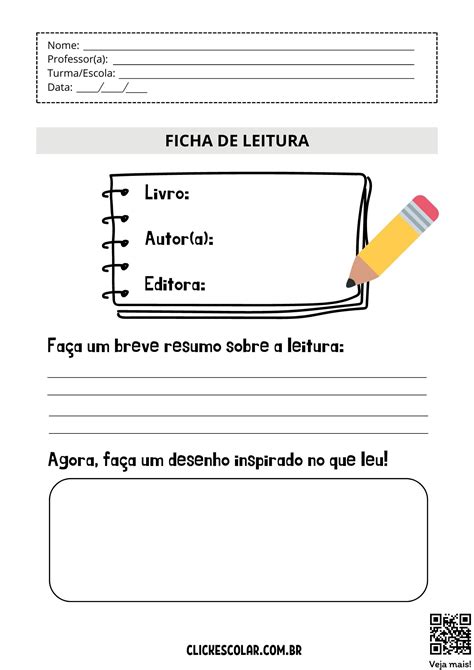 Ficha De Leitura Modelos Prontos E Sugest Es De Uso