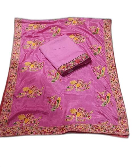 Pink Heavy Punjabi Phulkari Cotton Unstitched Suit, For Suits Making at ...