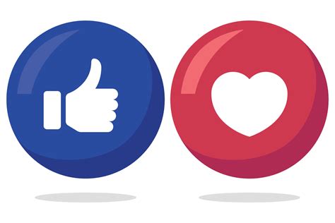 Thumbs Up And Heart Round Circles Vector Art At Vecteezy