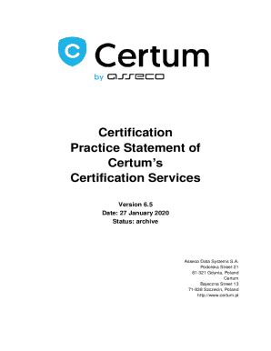 Fillable Online Certification Practice Statement Of Certum S