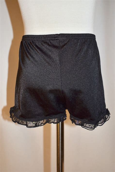 Black Dance Shorts With Lace Trim Etsy Uk