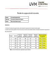 Act 12 Formacion y ev de proyectos pdf Periodo de recuperación de la