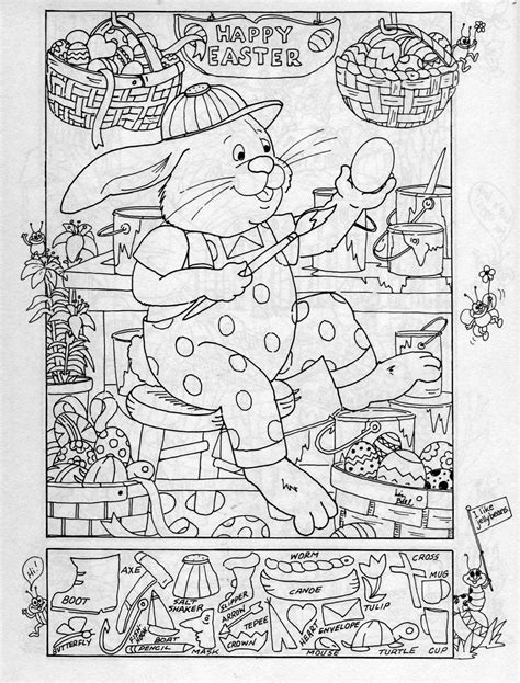 Easter Hidden Picture Puzzlecoloring Page Hidden Picture Puzzles