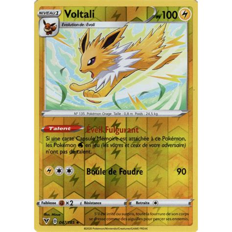 Voltali Reverse R Eb Carte Pok Mon L Unit Dracaugames