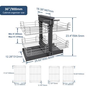 Pull Out Blind Corner Kitchen Organizer 2 Tiers VADANIA Hardware UK