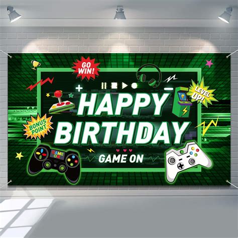 Buy Video Game Happy Birthday Backdrop Gaming Theme Party Photography ...