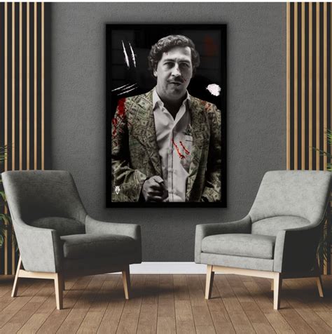 Quadros Decorativo Pablo Escobar Narco Big S Luxuoso Black Vintage