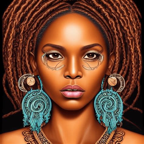 Amazing Detailed African Latina Taino Brown Skin Woman Digital Art · Creative Fabrica