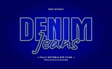 Premium Vector Denim Jeans Editable Text Effect