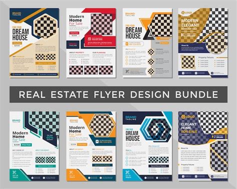 Premium Vector Corporate Real Estate Flyer Design Bundle Set