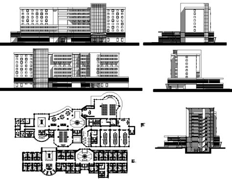 Hotel Layout Plan And Elevation Design